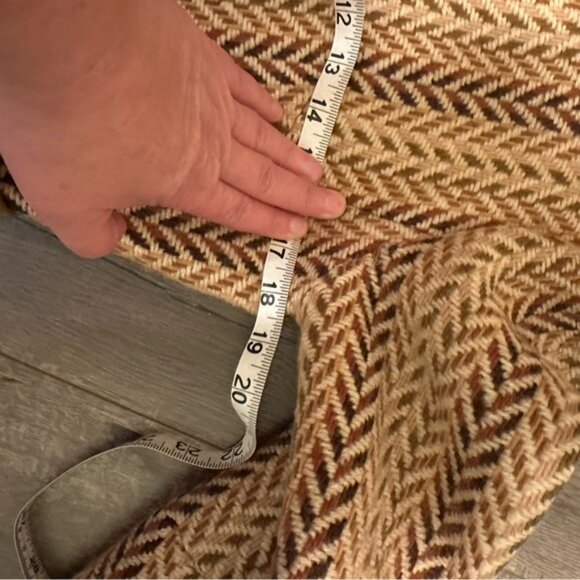 Vintage Herringbone Wool Coat with Belt - Picture 13 of 14